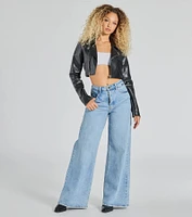 City Slicker Moto Crop Faux Leather Jacket