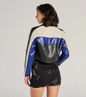 Ride Style Faux Leather Moto Crop Jacket