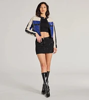 Ride Style Faux Leather Moto Crop Jacket