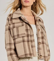 Perfectly Plaid Woven Oversized Cropped Shacket