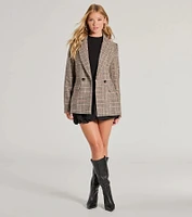 Classic Mood Glen Plaid Woven Oversized Blazer