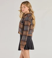 Plaid Cutie Woven Cropped Shacket