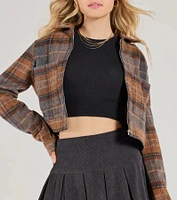 Plaid Cutie Woven Cropped Shacket