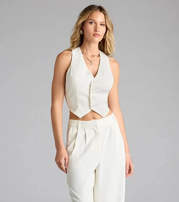 Power Moves Button Woven Vest