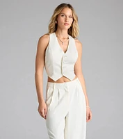 Power Moves Button Woven Vest