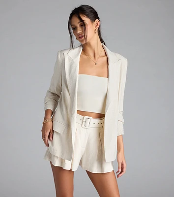Looking Chic Blazer With Linen