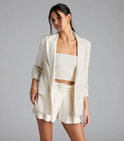 Looking Chic Blazer With Linen