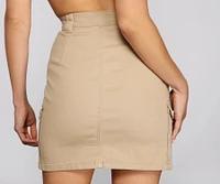 Essential Button Down Cargo Mini Skirt