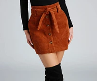 Essential Corduroy Button Down Mini Skirt