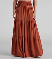 Let's Get Together Tiered Maxi Skirt