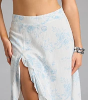 Whimsical Essence Ruffled Floral Maxi Skirt