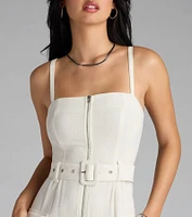 Stylish The Sunshine Linen Cargo Jumpsuit
