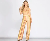 All The Stripe Moves Chevron Straight Leg Pants