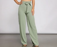 High Waist Tie Linen Pants