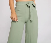 High Waist Tie Linen Pants