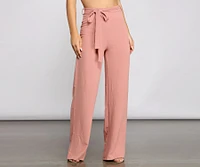 High Waist Tie Linen Pants