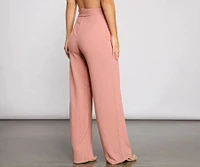 High Waist Tie Linen Pants