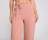 High Waist Tie Linen Pants