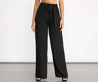 High Waist Tie Linen Pants