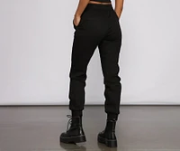 Basic High Waist Twill Joggers