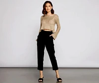 Trendsetter Tie Waist Paperbag Pants