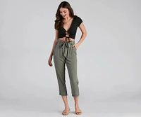 Trendsetter Tie Waist Paperbag Pants