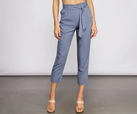 Trendsetter Tie Waist Paperbag Pants