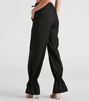 Sporty Sass Ankle Tie Twill Pants