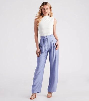 Show Up Style Linen Wide Leg Trouser Pants