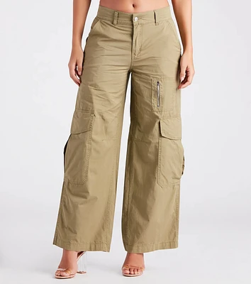 Serving Trendy Vibes Wide-Leg Cargo Pants