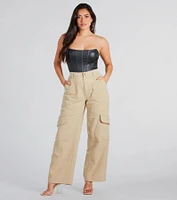 Casual Mood Wide-Leg Cargo Pants
