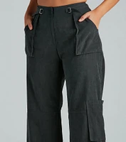 Trendy Girl Wide-Leg Cargo Twill Pants