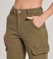 Casual Meets Stylish High-Rise Cargo Straight Leg Pants