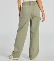 Effortlessly Casual Wide-Leg Twill Cargo Pants