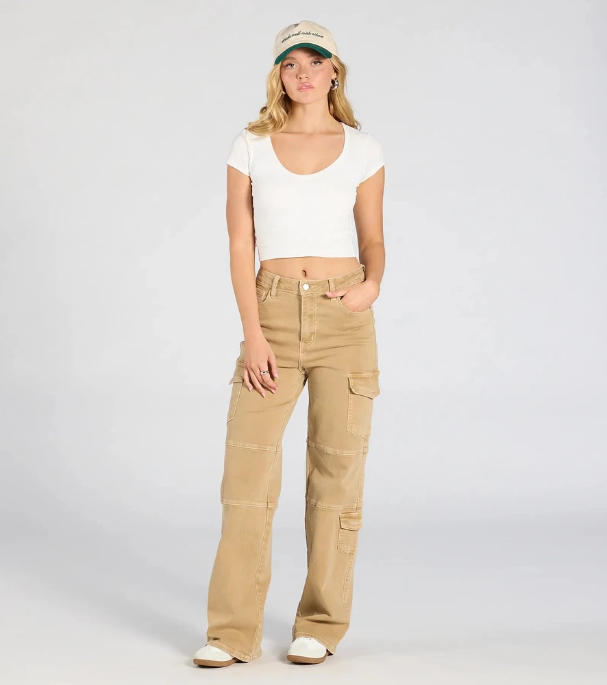 Coolest Babe High-Rise Cargo Straight-Leg Pants