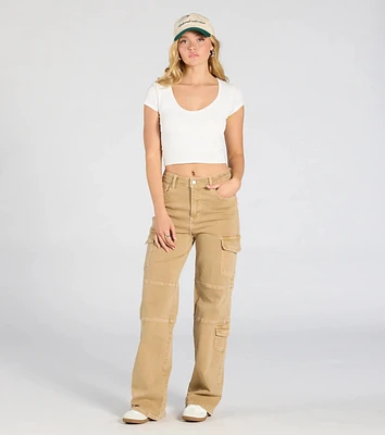 Coolest Babe High-Rise Cargo Straight-Leg Pants