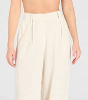 Beachy Chic Wide-Leg Trouser Pants With Linen