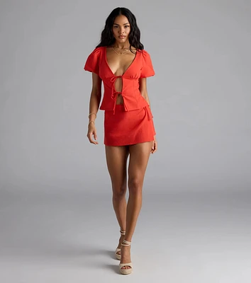 Easygoing Chic High-Rise Wrap Tie Skort