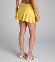 Give Trendy Vibes High-Rise Button Mini Skort