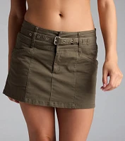 Trendsetter Mid-Rise Belted Twill Skort