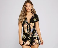 Floral Daydream Tie-Front Romper