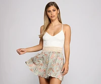 Bloom Into The Season Crochet Floral Romper
