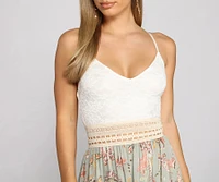 Bloom Into The Season Crochet Floral Romper