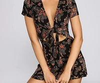 Floral Daydream Tie-Front Romper