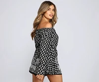 Off The Shoulder Paisley Perfection Romper