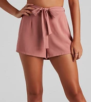 High Waist Linen Shorts