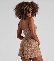 Boho Babe Printed Strapless Romper