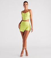 Flirtatious Style Wrap-Front Linen Skort