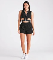 So Sporty High Waist Nylon Cargo Shorts