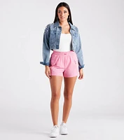 So Sporty High Waist Nylon Cargo Shorts
